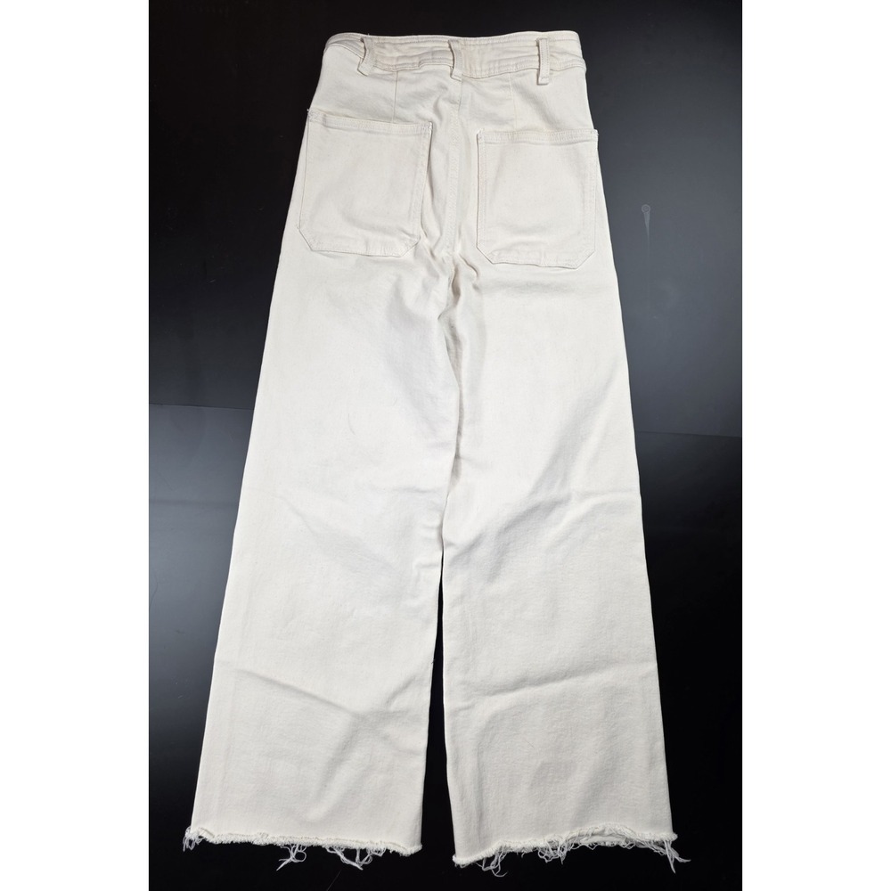 Zara Premium High Rise Flare White Jean Pants Women's Size 0